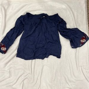 Off the shoulder bell sleeve top